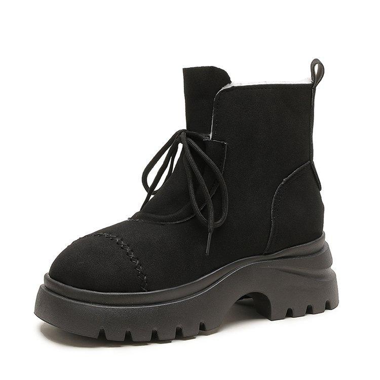 

Non-slip Martin boots, new thick-soled large cotton shoes, short boots, piled thick velvet warm snow boots. 35