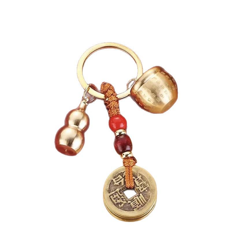 Porte-clés Jarre Baifu Année du Serpent: Pendentif Gourde Fu Lu Attirant la Richesse