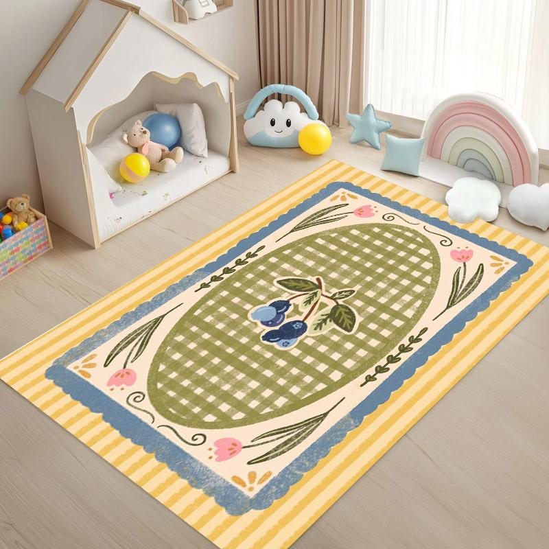 2D Art Print Area Rug Non Slip Washable Floor Carpet for Kids Room Nursery Bedroom Playroom Cute Home Decor
