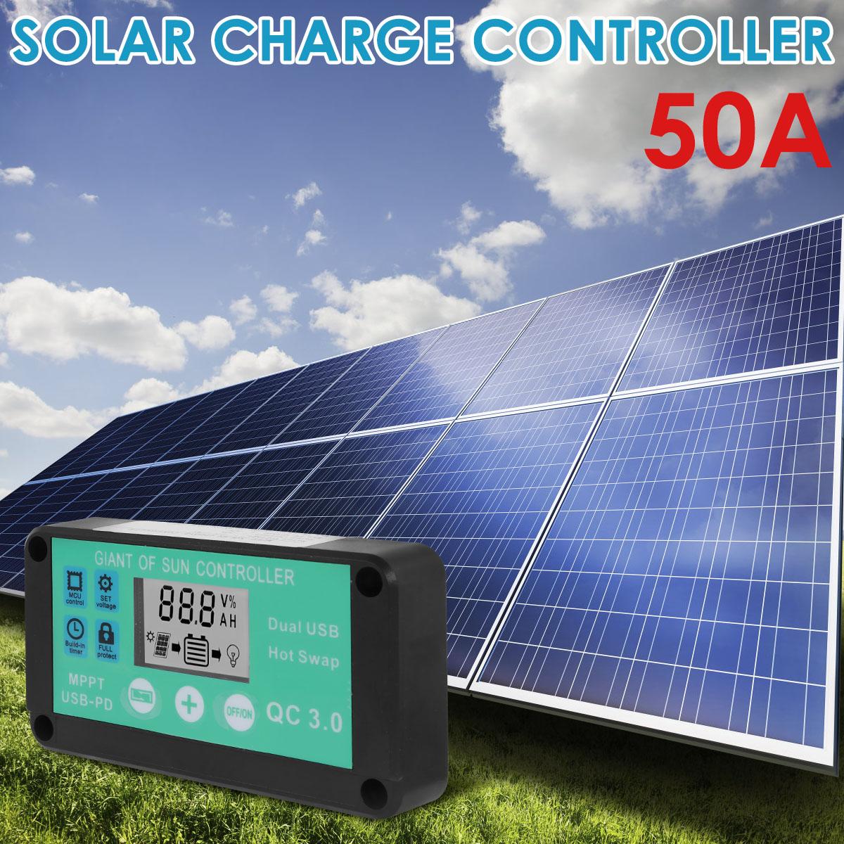 

Solar Charge Controller LED Display 12V/24V Auto 30/50/100A Battery Regulator Home Electronic Electrician Controlling Accessory Graphic color 30A