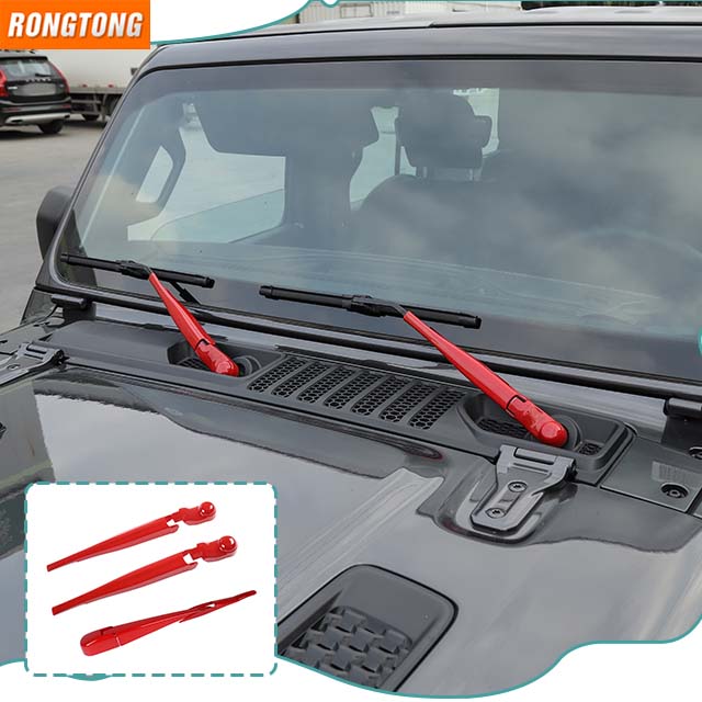 Vente Chaude Décoration Essuie-Glace Avant et Arrière Cache Lame d'Essuie-Glace Bouclier de Fenêtre Garniture pour Jeep Wrangler JL 2018+