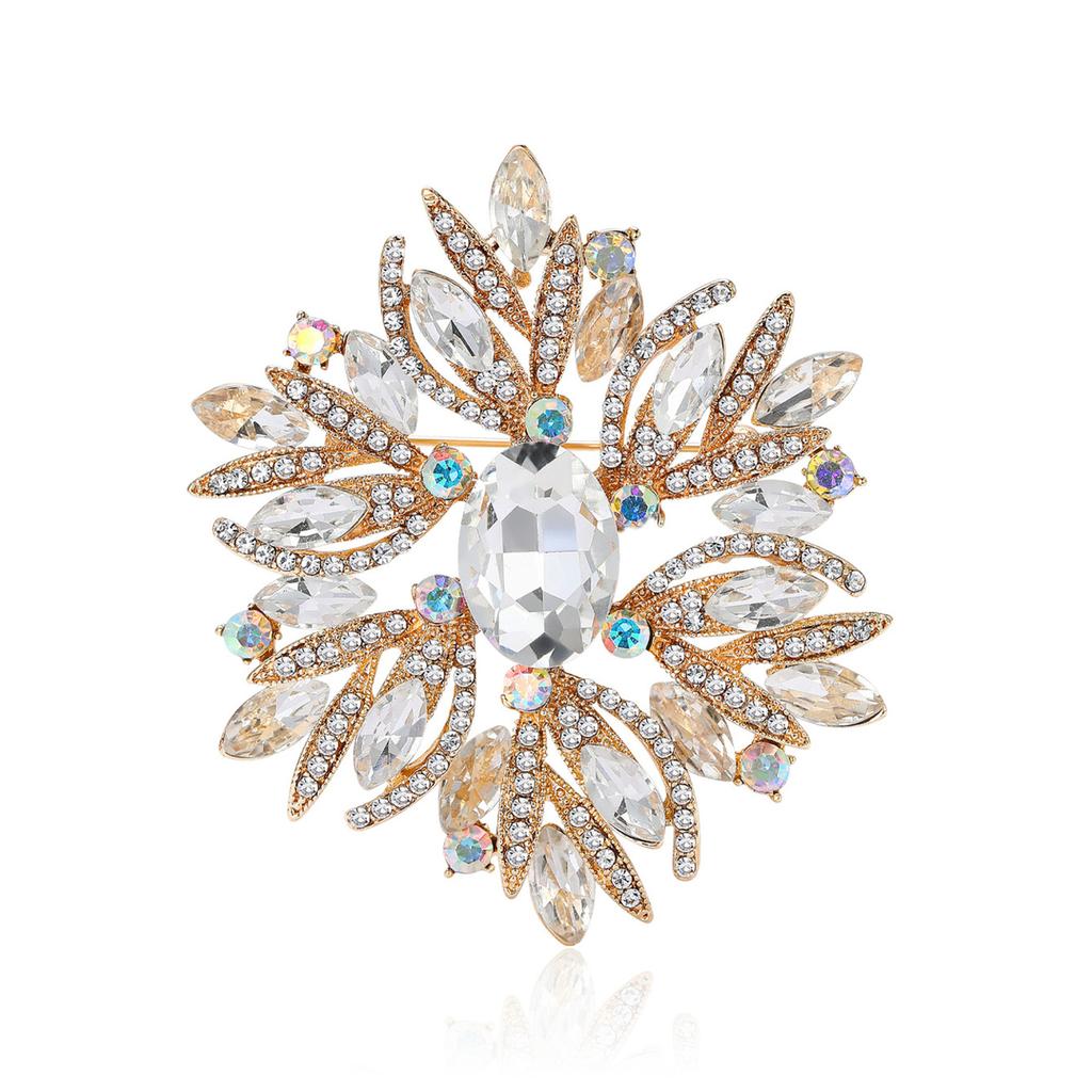 Women Glass Brooch Rhinestone Shining Boutique Decoration Badges Pins