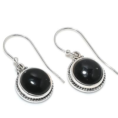 Natürlicher Schneeflockenobsidian-Edelstein, 925er Sterlingsilber, Ohrring, 3,2 cm, G0N18