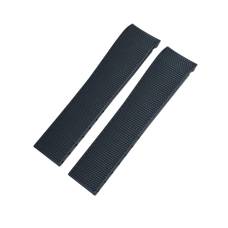Cinturino per Orologio in Gomma Silicone per Longines Conquest HydroConquest L3 Fibbia Pieghevole Nero Cinturino Impermeabile 21mm 20mm 19mm
