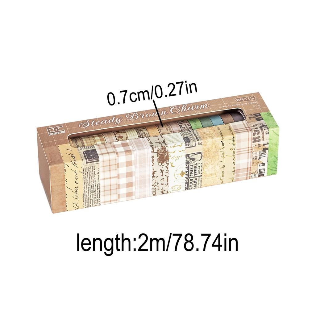 20 Rolls Vintage Striped Tape Set DIY Photo Frames Gift Decorativa Journaling Materials