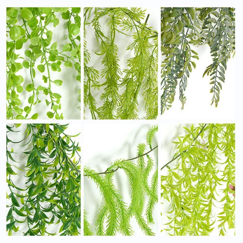 Creative Green Artificial Plant Vine 190cm Plastic Lifelike Leaves Vine Photo Props Ornament Plant Wall Wedding Arch