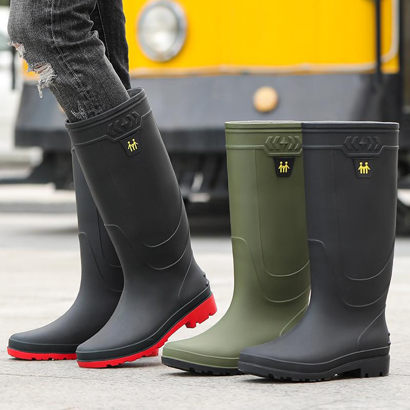 New Tall Men's Adult Rain Boots Outdoor Fishing Car Wash Kitchen Rain Shoes Waterproof Shoes Water Boots Men