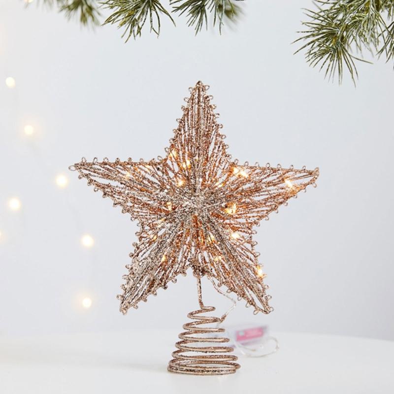 Versatile Christmas Tree Charm with this Five pointed Star Toppers Decor Made of Durable Material, for Decorating Homes