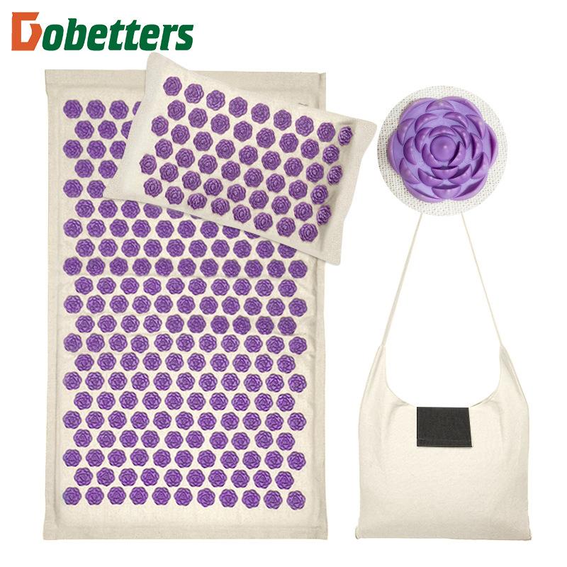 Acupuncture Mat Yoga Mat with Acupuncture Points Fitness Mat with Needle Stimulation Acupressure Pillow Spike Mat