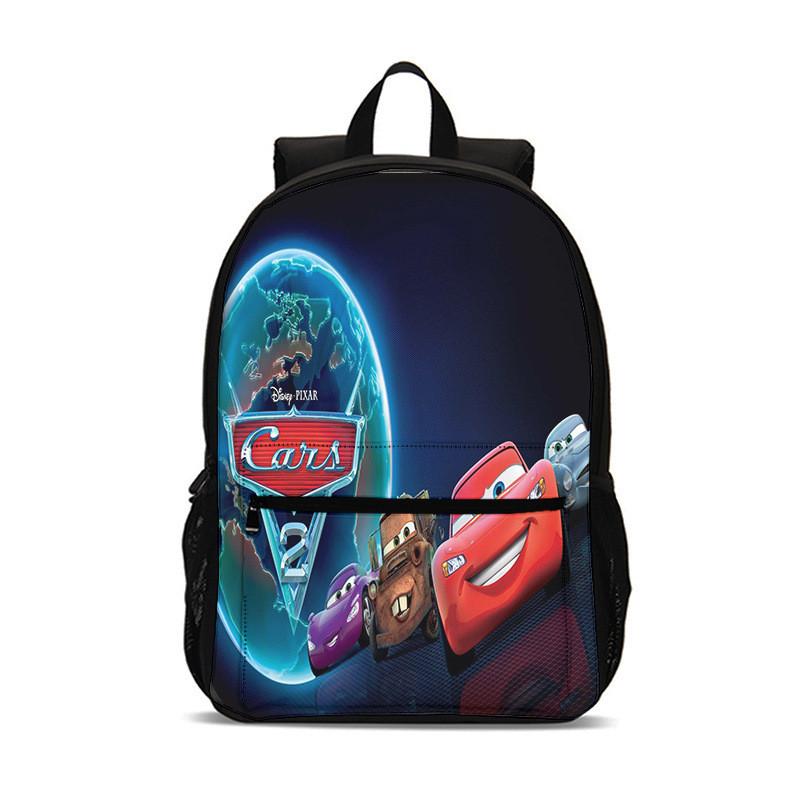 Cars Movies Cartoon Backpack For Kids With Nylon Material And Spacious Design
