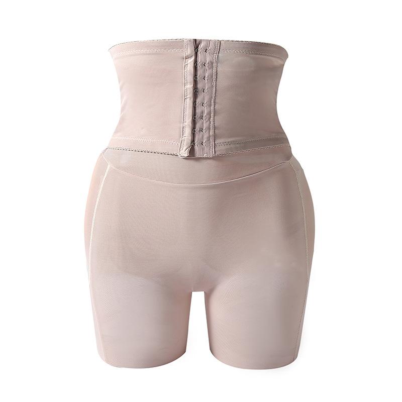 High Waist Tummy Control Butt Lifter Shapewear Shorts with Front Hooks for Women S абрикосовый