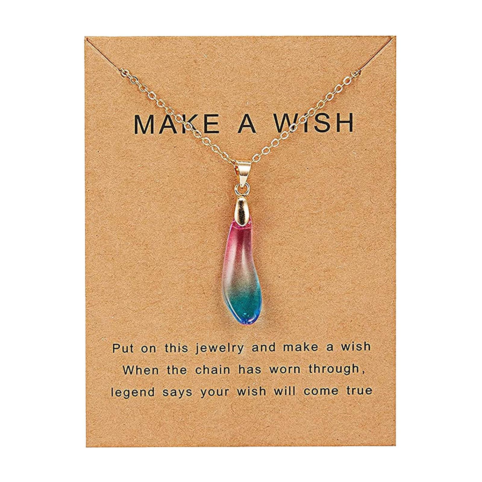 Drop Shaped Opal Pendant Necklace Fashion Paper Card Necklace Necklace 9*7CM