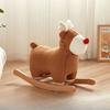 Living room animal mount sofa seat stool rocking horse baby Trojan horse solid wood frame children's rocking chair