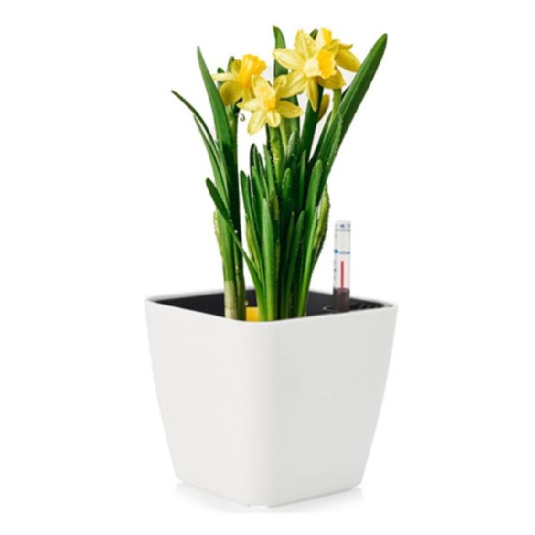 Plastic Self Watering Flowerpot Lazy Desktop Rectangular Square Plant Flower Pots with Water Level Indicators for Office