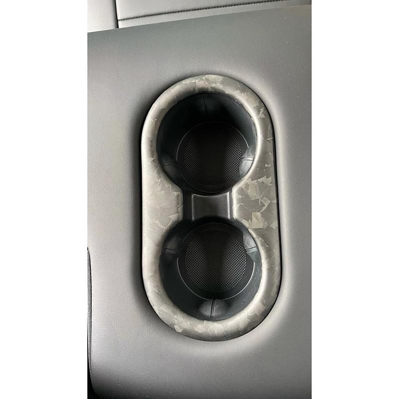 For Tesla Model 3 Y Car Cup Holder Frame Dry Carbon Fiber Trims Interior Accessories Modification Auto Parts