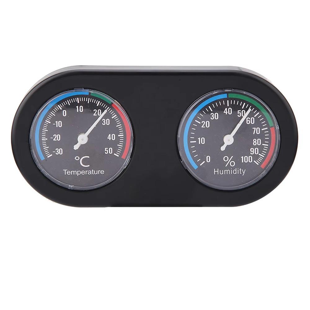 

Compact Plastic Hygrothermograph Double Round Dial 2 In 1 Reptile Hygrometer Dial Thermometer Warehouse чёрный