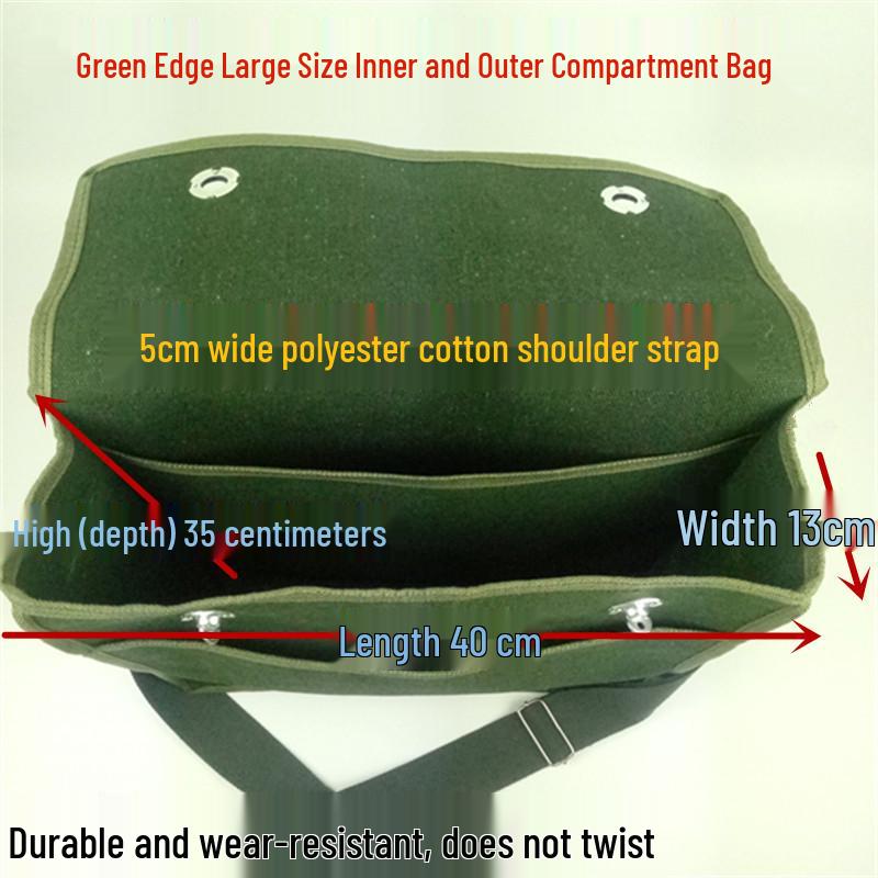 Extra Large Wear-Resistant Canvas Electrician Tool Bag with Shoulder Strap - Multifunctional Repair Bag