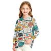 Girls Long Sleeve School Uniform Top Casual Print Shirt for Back to School
