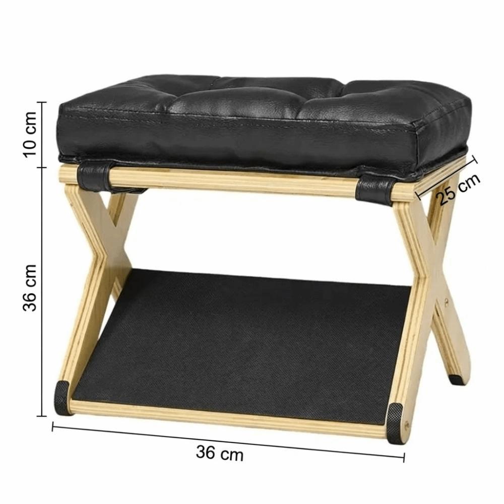 Non-Slip Base Solid Wood Footrest Natural Solid Wood Office Foot Stool Gaming Setup