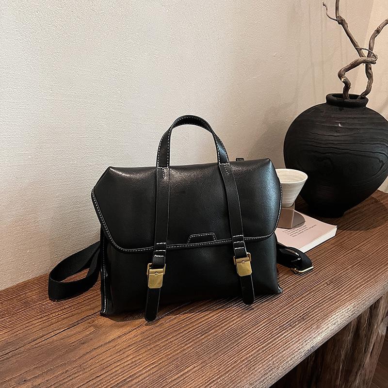 Niche backpack bag women s autumn new trendy frosted briefcase