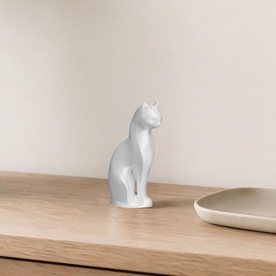 Cat Figurine, 3D Printed Small Cat Sculpture, Collectible Animal Desktop Ornament for Home Shelf Decor, Gifts for Cat Lovers