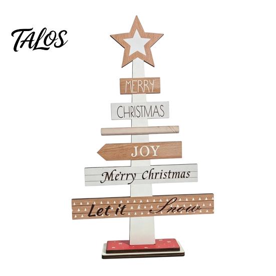 Handmade Xmas Table Centerpieces Christmas Tree Ornament, Wooden Letter Sign Decorative Small Festive Accents for Office Compact Stable Party Supplies