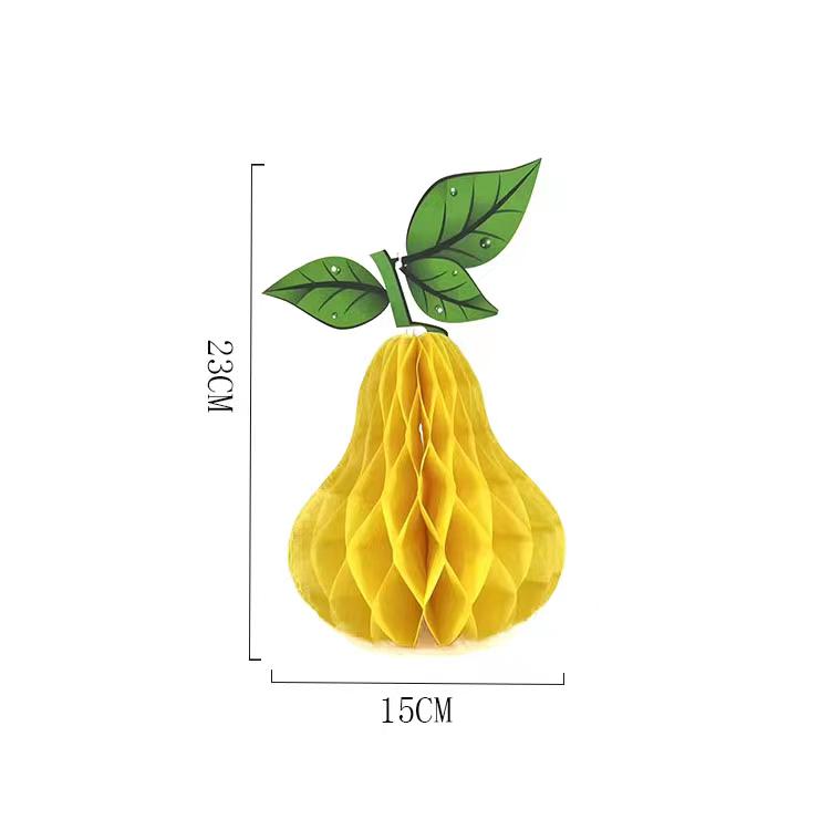 Spring Tropical Fruit Party Ceiling Decorations: Pineapple, Strawberry, Apple, and Grape Honeycomb Balls