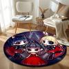 Classic Round Butterfly Multicolor Carpet, Non-Slip Floor Mat for Living Room