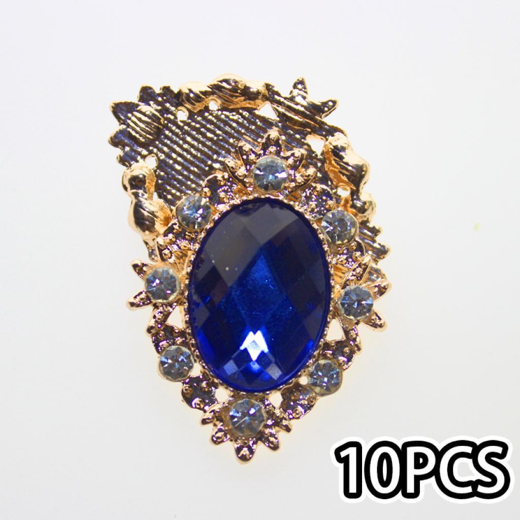 10pcs Rhinestone Flat Back Buttons Embellishment Wedding DIY Jewellery