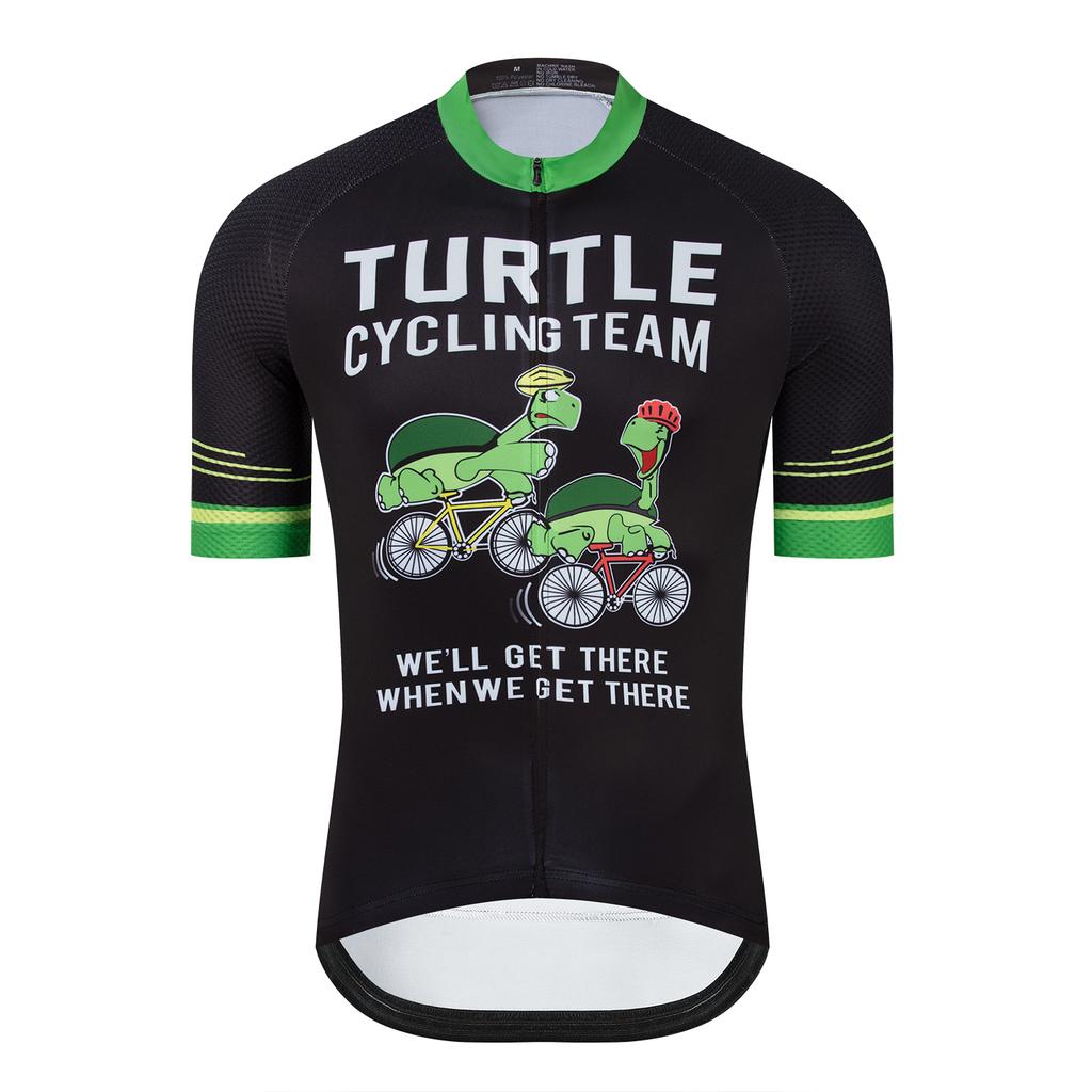 Tecknat mönster Sköldpaddstryck Cykeltröja Vuxen Herr Kortärmad Cykelkläder Lag Anpassningsbara Kläder