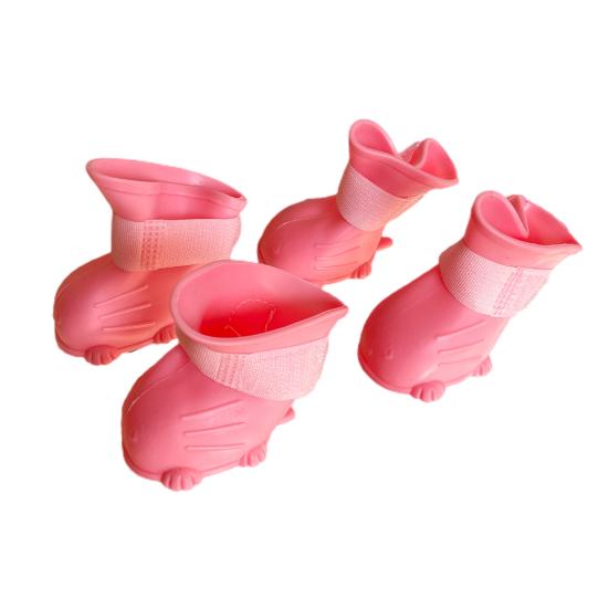 4Pcs Pet Rain Shoes Anti Slip Water-proof Dust-proof Candy Colors Dog Rain Boots