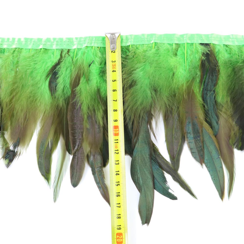 1 Meter Natürliche Hahnenfedern Besatz Schwarz Kleidung Nähband 15-20cm Federfransen für Karnevalsdekoration Federn Basteln