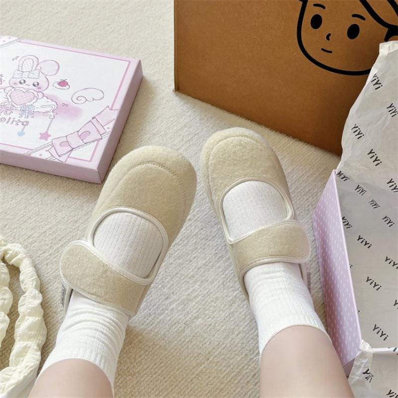 Flat bottom round head single shoes rubber imitation leather shallow mouth front lace-up low-top shoes low heel (less than cm)