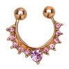 Fashion Women Rhinestone Inlaid Nose Ring Clip Hoop Piercing Body Jewelries