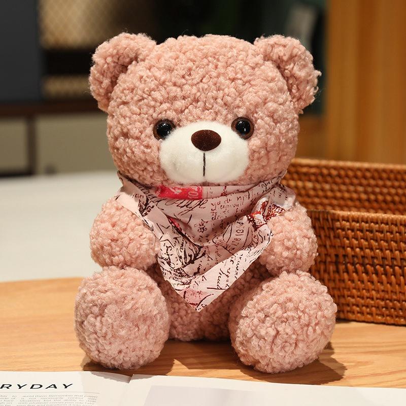 Cute Cute Scarf Teddy Bear Doll Plush Toy Sitting Bear Hugging Bear Doll Children's Doll Doll