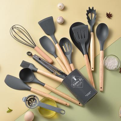 12/14Pcs/Set Heat-Resistant Kitchen Utensils Set Multi-functional Save Space Silicone Kitchenware Set Eco-Friendly
