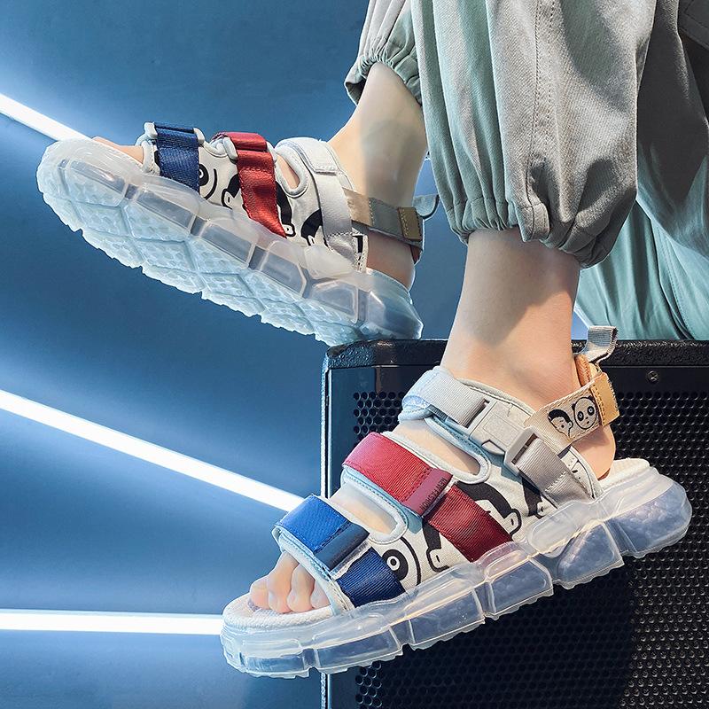 Outdoor Men Sandals Summer Leisure Beach Shoes Platform Sandal 2024 New Lightweight Male Ankle Strap Sandalias Flat Cartoon Shoe