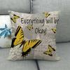 Colorful Butterfly Cartoon Insect Animal Digital Printing Short Plush Pillow Covers For Car Sofa Office Cushion Cover Home Goods