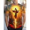 Herren 3D Jesus Druck T-Shirt Kurzarm Lässig Rundhals Betende Hände Design T-Shirt Für Männer Neu Im Angebot Übergroßes T-Shirt Oberteile