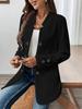 Autunno Inverno Nuova Moda Tinta Unita Strutturato Doppiopetto Decorativo Tasca Interna Manica Lunga Cardigan Giacca