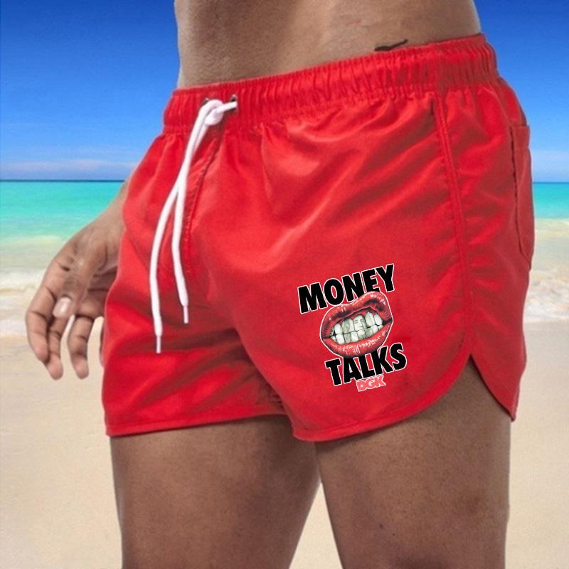 

BBK-57 Летние новые мужские быстросохнущие плавки спортивные штаны купальный костюм пляжные шорты шорты для бега спортивные креативный баскетбольный принт 4XL красный