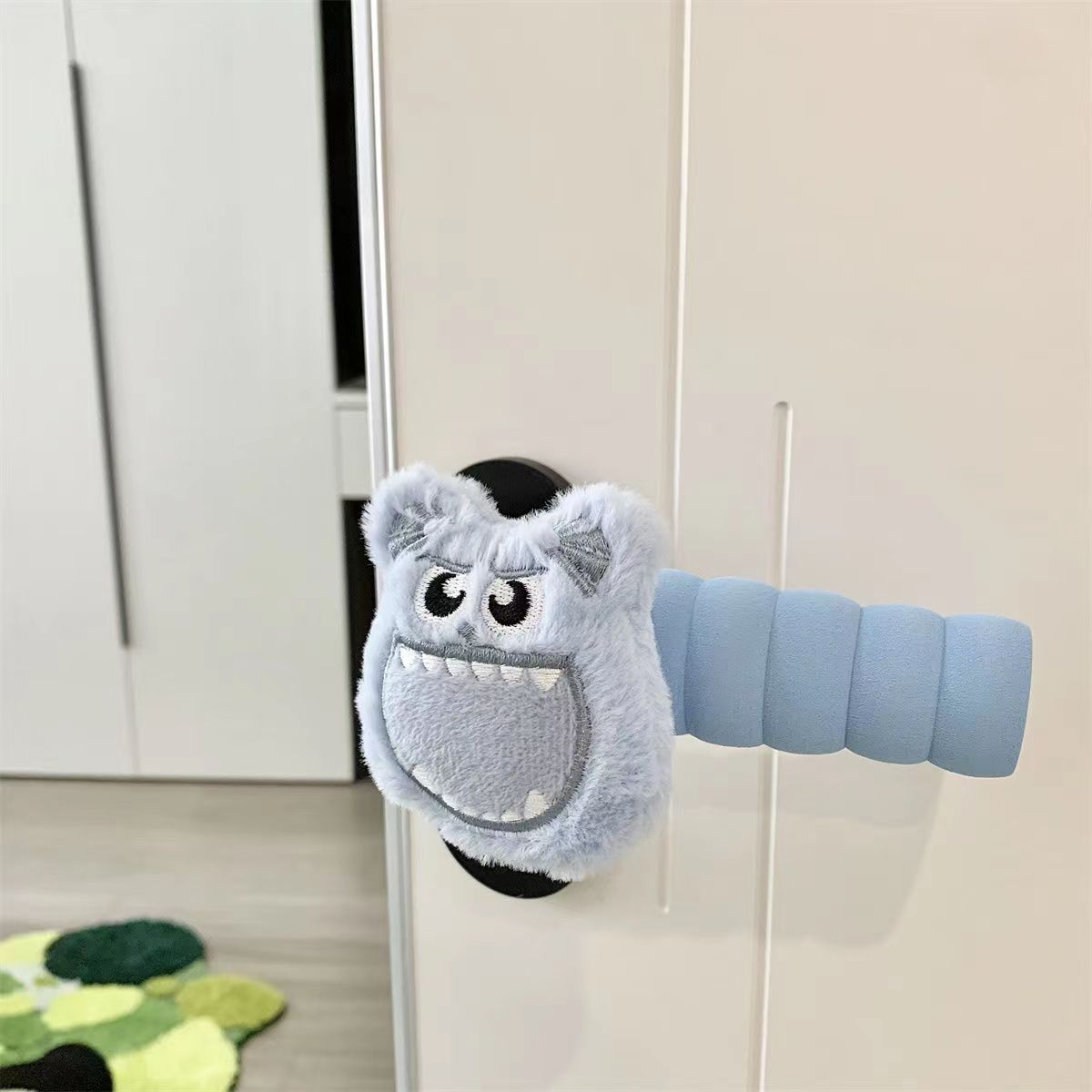 

2 шт., антистатические милые мультяшные дверные ручки, перчатки, предотвращающие столкновения и столкновения, украшение для двери спальни, защитная ручка синий