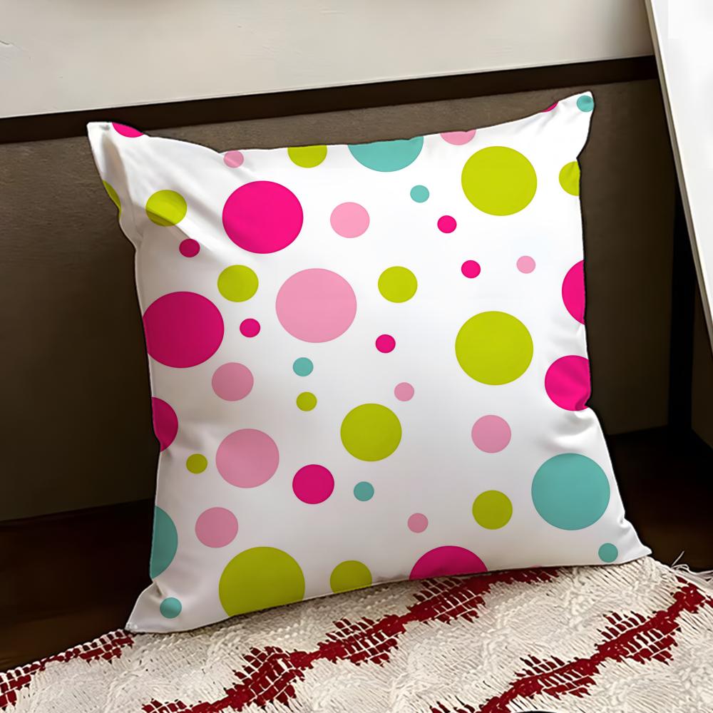 Dizzying polka dot Cushion Cover Reversible Soft Durable Pillow Cover Home Car MultiScene Use for Daily Comfort