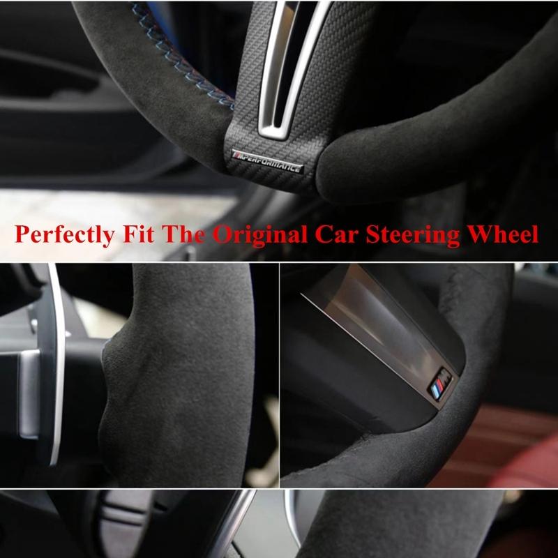 DIY Car Steering Wheel Cover Black Suede For Volkswagen Golf 6 GTI MK6 VW Polo GTI Scirocco R Passat CC R-Line 2010