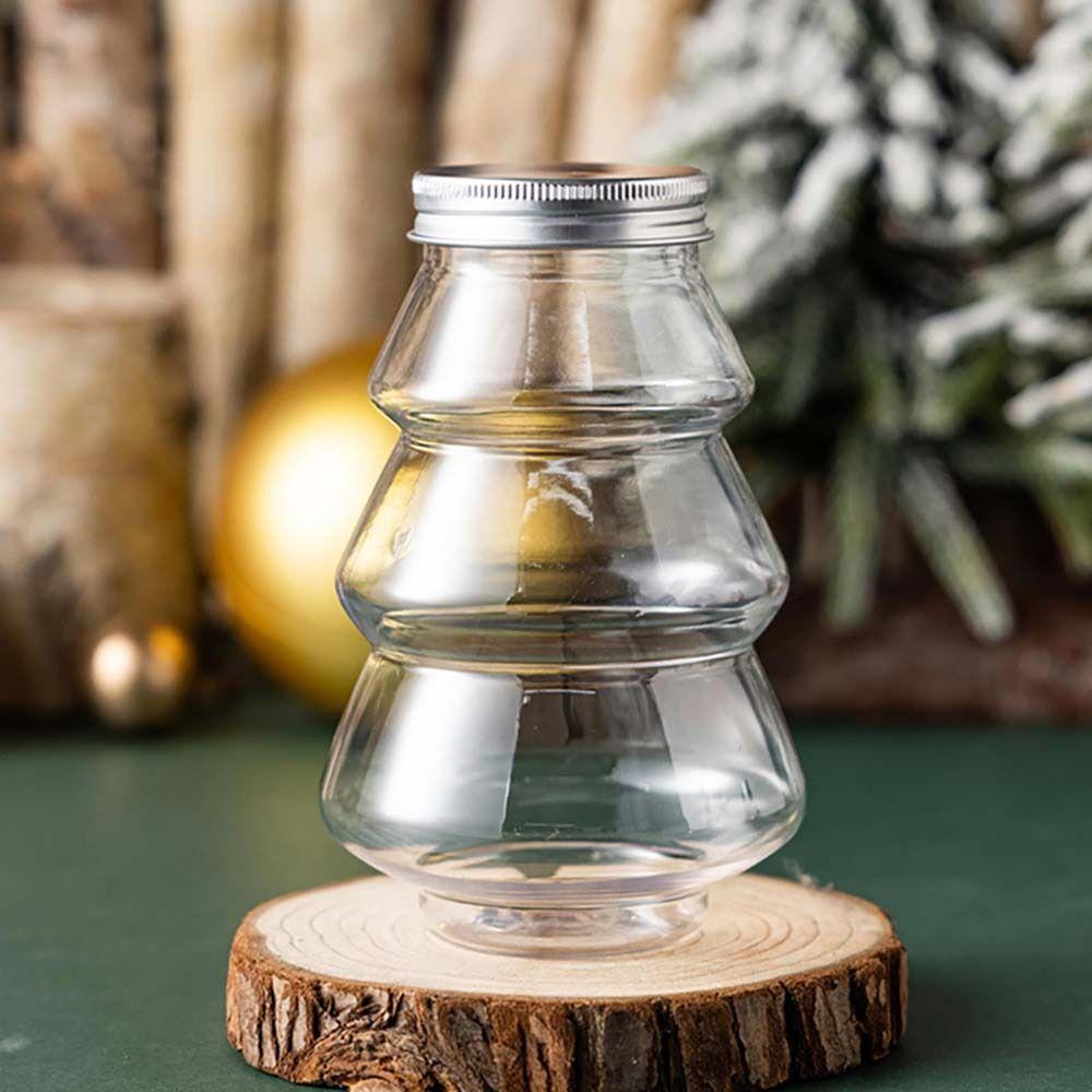 Kids Favor DIY Biscuits Bottle Food Container Storage Jar Snack Organizer Christmas Tree Sweet Jar