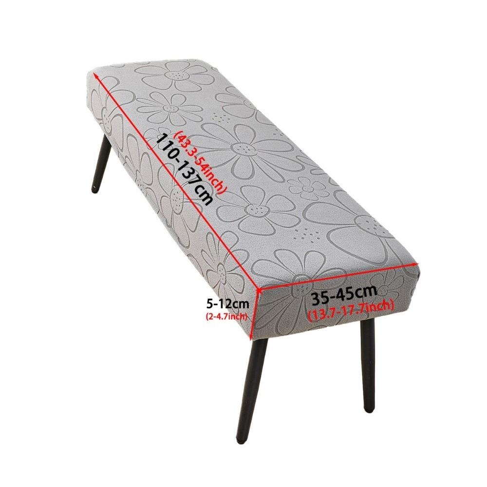 Polyester Elastic Bench Cover Stretch Flower Pattern Dining Bench Slipcover Removable Washable Bench Seat Cover Home Decor
