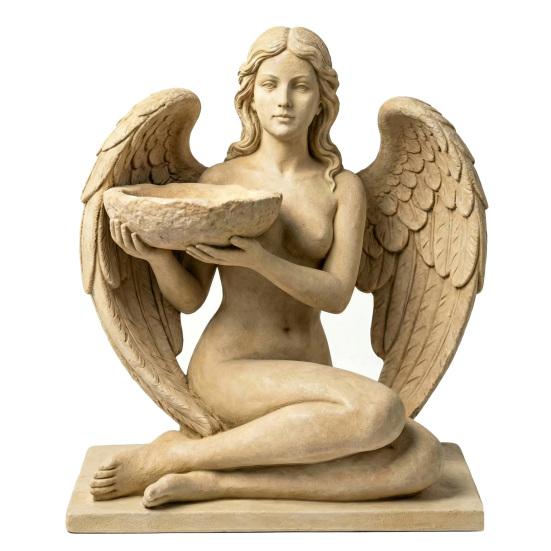Goddess Statue Bird Retro Feeder Garden Bird Angel Figurine Feeder Artistic Outdoor A