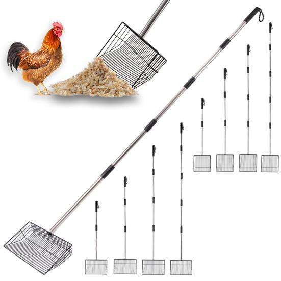 Yousheng Chicken Poop Scooper 4-in-1 Poultry Litter Scoop with Handle Litter Sifting Shovel for Chicken Coop Pet Waste Cleaning