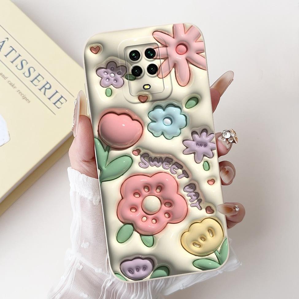 Casing For Redmi Note 9 9S 9Pro 4G Back Cover For Redmi Note 9 Pro Case Cute Cartoon Fashion Flowers Silicone Shockproof Bumper