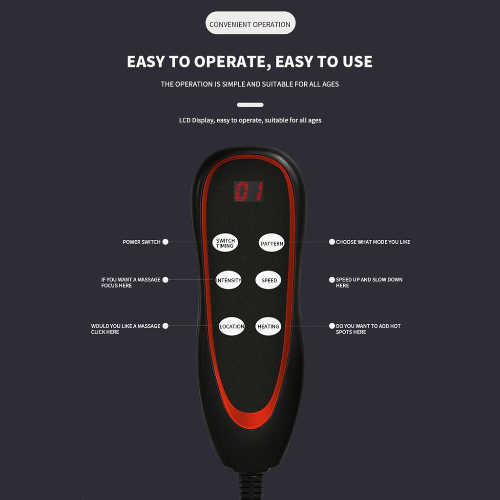 Massage Mat with 9 Modes 9 Gears Adjustable Heating Pad for Sitting Sleeping Lying Electric Mat